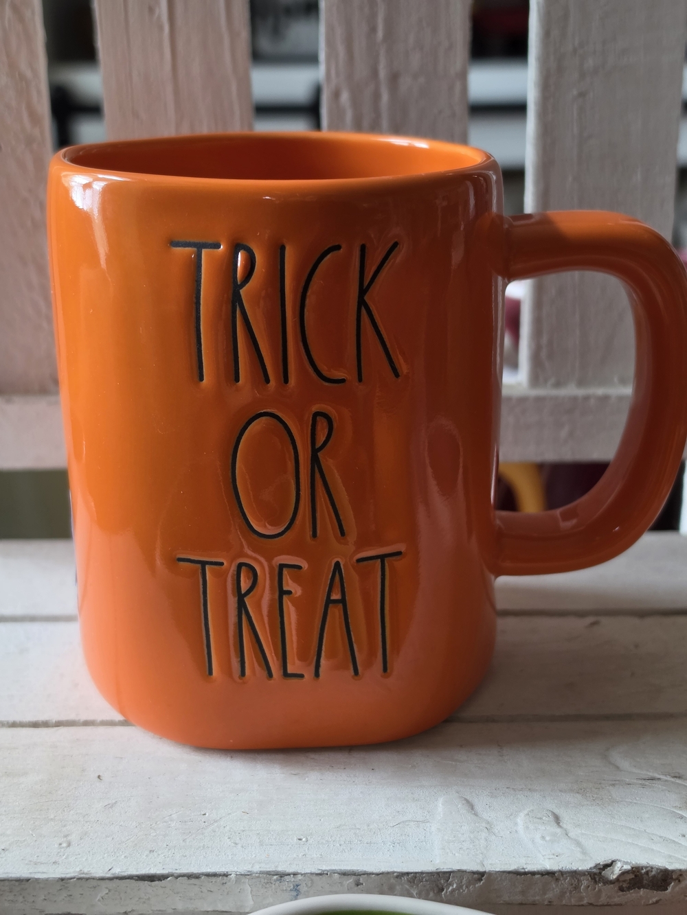 Rae Dunn Orange 'Trick or Treat' Ceramic Mug